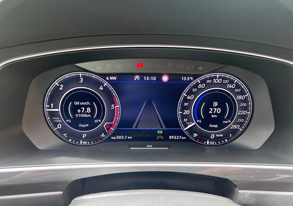 Volkswagen Tiguan cena 103700 przebieg: 89227, rok produkcji 2018 z Warszawa małe 92